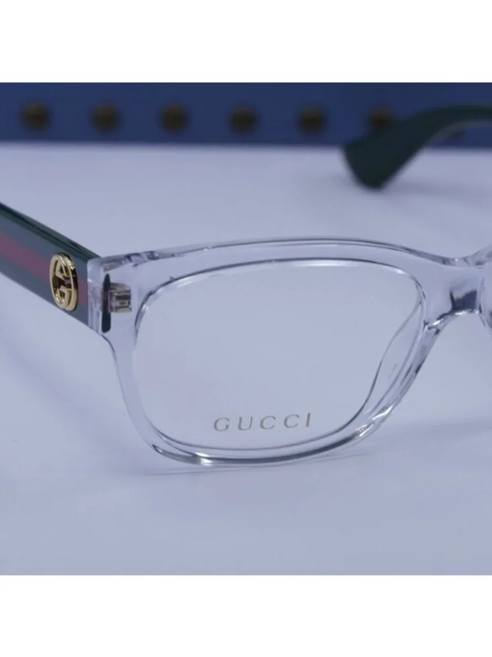 Gucci GG0278O 016 Rectangle Eyeglasses 55mm - Crystal/Green/Red